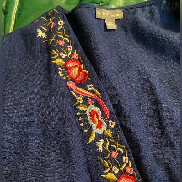 NWOT embroidered linen kimono - Picture 8 of 8